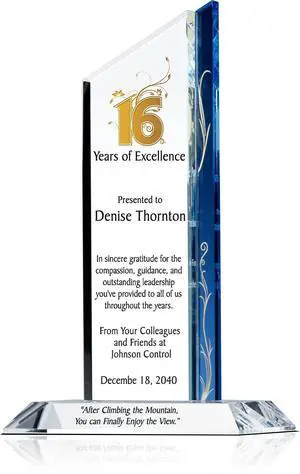 Personalized Crystal Pinnacle Retirement Gift Plaque for Him or for Her, Customized with Retiree Name and Service Years, Unique Retirement Award for Colleague, Friend, Employee, Manager (M - 8.5") Personalized Crystal Pinnacle Retirement Gift Plaque for Him or for Her, Customized with Retiree Name and Service Years, Unique Retirement Award for Colleague, Friend, Employee, Manager (M - 8.5")
