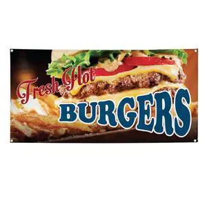 Vinyl Banner Multiple Sizes Fresh Hot Burgers Advertising Printing D Restaurant & Food Outdoor Weatherproof Industrial Yard Signs Red 10 Grommets 60x144Inches Vinyl Banner Multiple Sizes Fresh Hot Burgers Advertising Printing D Restaurant & Food Outdoor Weatherproof Industrial Yard Signs Red 10 Grommets 60x144Inches
