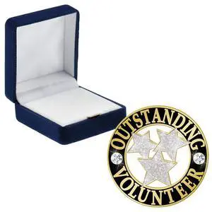 Outstanding Volunteer Pins, Outstanding Volunteer Pin with Blue Velvet Presentation Case, Prime Outstanding Volunteer Pins, Outstanding Volunteer Pin with Blue Velvet Presentation Case, Prime