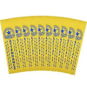 Perfect Attendance Award Ribbons - 1,000 Yellow Bookmark Style Ribbons Perfect Attendance Award Ribbons - 1,000 Yellow Bookmark Style Ribbons