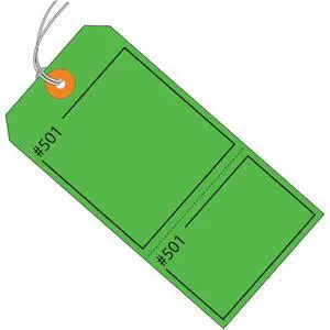 Claim Tags Consecutively Numbered - Pre-Strung, 4 3/4" x 2 3/8", Green, Pack of 1000 (G26211) Claim Tags Consecutively Numbered - Pre-Strung, 4 3/4" x 2 3/8", Green, Pack of 1000 (G26211)
