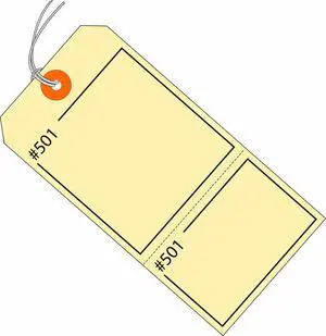 Manilla Claim Tags Consecutively Numbered - Pre-Strung, 4 3/4" x 2 3/8", Pack of 1000 (G26210), Beige Manilla Claim Tags Consecutively Numbered - Pre-Strung, 4 3/4" x 2 3/8", Pack of 1000 (G26210), Beige