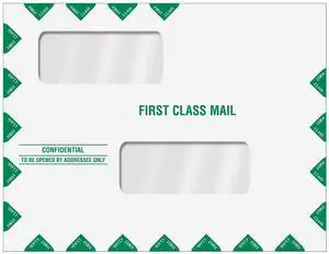 Double Window Tax Return Envelope 10" x 13" Peel & Seal, 100/Pk Double Window Tax Return Envelope 10" x 13" Peel & Seal, 100/Pk