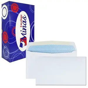 2500 # 6 3/4 Business Envelope, 3 5/8" x 6 1/2", Sturdy 24lb. White, Gum Flap, Security Tinted, 2500 Envelopes 2500 # 6 3/4 Business Envelope, 3 5/8" x 6 1/2", Sturdy 24lb. White, Gum Flap, Security Tinted, 2500 Envelopes