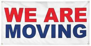 Vinyl Banner Multiple Sizes We Are Moving Red Blue Business Outdoor Weatherproof Industrial Yard Signs 10 Grommets 60x144Inches Vinyl Banner Multiple Sizes We Are Moving Red Blue Business Outdoor Weatherproof Industrial Yard Signs 10 Grommets 60x144Inches