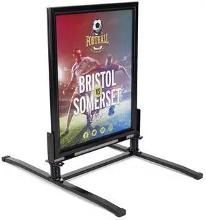 22x28 Inch Outdoor Sign Holder, Black, Powder Coated Steel, Modern Style, Wind & Waterproof, Snap Frame with Magnetic Trim, Anti-Glare PVC Lenses 22x28 Inch Outdoor Sign Holder, Black, Powder Coated Steel, Modern Style, Wind & Waterproof, Snap Frame with Magnetic Trim, Anti-Glare PVC Lenses