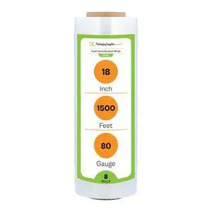 PSBM Bio-Degradable 8 Rolls 18 Inch x 1500 Feet 80 Gauge Stretch Film/Wrap, Heavy Duty Industrial Strength Clear Shrink Plastic Wrap for Moving, Packing, Shipping, Pallet Wrapping & Storage PSBM Bio-Degradable 8 Rolls 18 Inch x 1500 Feet 80 Gauge Stretch Film/Wrap, Heavy Duty Industrial Strength Clear Shrink Plastic Wrap for Moving, Packing, Shipping, Pallet Wrapping & Storage