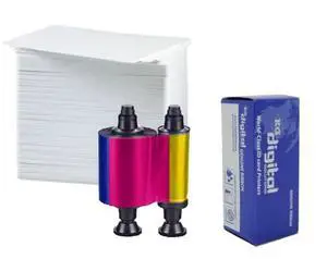 Nisca NGYMCKO2 Color Ribbon YMCKO - 250 Prints for PR5100, PR5200, PR5300, and PR5310 Printers with 500 Premium White Blank Plastic CR80 30 Mil PVC Cards Nisca NGYMCKO2 Color Ribbon YMCKO - 250 Prints for PR5100, PR5200, PR5300, and PR5310 Printers with 500 Premium White Blank Plastic CR80 30 Mil PVC Cards