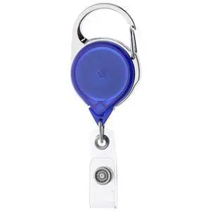 Bulk 100 Pack - Carabiner Badge Reel - Retractable Long Reach Cord - No Twist Translucent Blue Badge Holder for Office I'd Access Cards - Latch Easily to Belt Loop or Bag Strap by Bulk 100 Pack - Carabiner Badge Reel - Retractable Long Reach Cord - No Twist Translucent Blue Badge Holder for Office I'd Access Cards - Latch Easily to Belt Loop or Bag Strap by