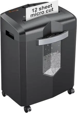 12-Sheet Micro Cut Shredder, P-4 Security Level, Shreds Paper, CD, Credit Card, Mail, Staple & Clip - 60 Min Continuous Use, Jam-Proof System, 4.2 Gal Pullout Bin 12-Sheet Micro Cut Shredder, P-4 Security Level, Shreds Paper, CD, Credit Card, Mail, Staple & Clip - 60 Min Continuous Use, Jam-Proof System, 4.2 Gal Pullout Bin