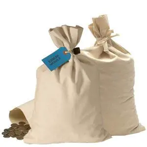 Currency Money Coin Sack Bags 12W x 19H Cotton Flat Bottom Pouches Double Stitched Seams Pack of 100 for Coins and Cash Currency Money Coin Sack Bags 12W x 19H Cotton Flat Bottom Pouches Double Stitched Seams Pack of 100 for Coins and Cash