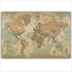 Personalized World Map on Canvas in Vintage Earth Tones, Wall Art with Push Pins to Mark Travels, World Map Pin Board, Travel Tracker (48x30, Rolled/Unframed) Personalized World Map on Canvas in Vintage Earth Tones, Wall Art with Push Pins to Mark Travels, World Map Pin Board, Travel Tracker (48x30, Rolled/Unframed)