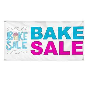 Vinyl Banner Multiple Sizes Bake Sale Blue Pink Food Bar Restaurant Truck Business Outdoor Weatherproof Industrial Yard Signs 10 Grommets 60x144Inches Vinyl Banner Multiple Sizes Bake Sale Blue Pink Food Bar Restaurant Truck Business Outdoor Weatherproof Industrial Yard Signs 10 Grommets 60x144Inches
