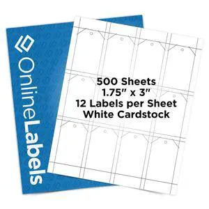Printable Tags - 1.75 x 3 - Cardstock - Pack of 6,000, 500 Sheets - Inkjet/Laser Printer Printable Tags - 1.75 x 3 - Cardstock - Pack of 6,000, 500 Sheets - Inkjet/Laser Printer