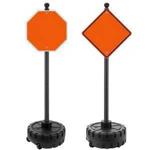 Portable Sign Post and Base Kit 2 Pack, 5 FT/60 Inch Heavy Duty Sign Stand with Wheeled Fillable Base, Movable Outdoor Sign Holder for Parking, Traffic, Safety & Warning Signs Portable Sign Post and Base Kit 2 Pack, 5 FT/60 Inch Heavy Duty Sign Stand with Wheeled Fillable Base, Movable Outdoor Sign Holder for Parking, Traffic, Safety & Warning Signs