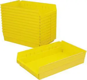 30178 Plastic Shelf Bins, Heavy Duty Storage Bins for Garage, Closet, and Drawer Organization, 18-Inch x 11-Inch x 4-Inch, Yellow, 12-Pack 30178 Plastic Shelf Bins, Heavy Duty Storage Bins for Garage, Closet, and Drawer Organization, 18-Inch x 11-Inch x 4-Inch, Yellow, 12-Pack