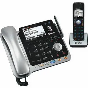 TL86109 DECT 6.0 2-Line Expandable Corded/Cordless Phone with Bluetooth Connect to Cell, Answering System and Base Speakerphone, 1 Corded Handset and 1 Cordless Handset, Silver/Black TL86109 DECT 6.0 2-Line Expandable Corded/Cordless Phone with Bluetooth Connect to Cell, Answering System and Base Speakerphone, 1 Corded Handset and 1 Cordless Handset, Silver/Black