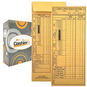 2500 Cashier Depot - Cashier's Bank Report Envelopes CR680, 4 1/2" x 10 3/8", Sturdy 24lb. Brown Kraft, Gum Flap Cash Bank Deposit Envelopes for Retail, Restaurants, Casinos, Hotels & Small Business 2500 Cashier Depot - Cashier's Bank Report Envelopes CR680, 4 1/2" x 10 3/8", Sturdy 24lb. Brown Kraft, Gum Flap Cash Bank Deposit Envelopes for Retail, Restaurants, Casinos, Hotels & Small Business