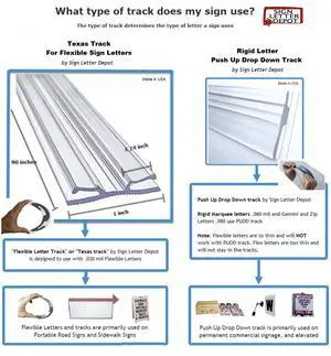 Set of 10 Flexible Letter Track - Polycarbonate, 1" H x 90" L, Transparent - Industrial Style, Promotional Signs 10 piece Set of 10 Flexible Letter Track - Polycarbonate, 1" H x 90" L, Transparent - Industrial Style, Promotional Signs 10 piece
