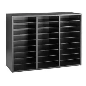 Mail Center 1 Black Classroom or Home Literature Organizer with 27 Slots Keep Your Classroom, Office, or Distance Learning Space Organized, Durable, Easy Assembly Mail Center 1 Black Classroom or Home Literature Organizer with 27 Slots Keep Your Classroom, Office, or Distance Learning Space Organized, Durable, Easy Assembly