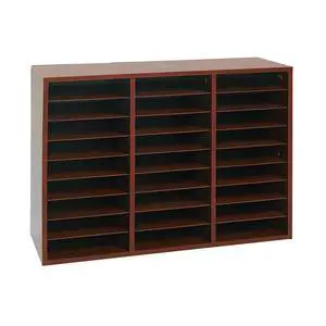 Classroom Mahogany Mail Center - 27 Slots - 32" W x 12" D x 23" H - Office Mailboxes, Mail Sorter, Classroom Organization, Mailbox Organizer for Students and Teachers Classroom Mahogany Mail Center - 27 Slots - 32" W x 12" D x 23" H - Office Mailboxes, Mail Sorter, Classroom Organization, Mailbox Organizer for Students and Teachers