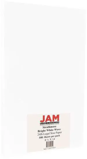 Legal Strathmore 32lb Paper - 90 GSM - 8.5 x 14 - Bright White Wove - 500 Sheets/Ream Legal Strathmore 32lb Paper - 90 GSM - 8.5 x 14 - Bright White Wove - 500 Sheets/Ream