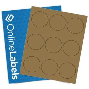 2.5 Inch Brown Kraft Round Labels - Pack of 4,500 Circle Stickers, 500 Sheets - Inkjet/Laser Printer 2.5 Inch Brown Kraft Round Labels - Pack of 4,500 Circle Stickers, 500 Sheets - Inkjet/Laser Printer