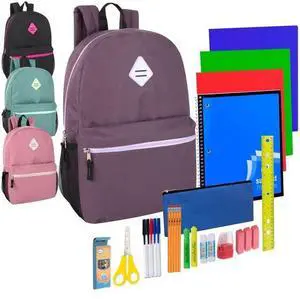 Wholesale 19 Inch Backpacks With Water Bottle Holder & 30 Piece School Supplies Kits in Bulk 12 Pack Bundles Wholesale 19 Inch Backpacks With Water Bottle Holder & 30 Piece School Supplies Kits in Bulk 12 Pack Bundles