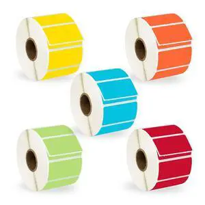Compatible with Zebra, 1" Core, Color Combo, 2" x 1" | Barcode Labels Compatible With Zebra and Rollo Printers, 50 Rolls / 1300 Labels per Roll Compatible with Zebra, 1" Core, Color Combo, 2" x 1" | Barcode Labels Compatible With Zebra and Rollo Printers, 50 Rolls / 1300 Labels per Roll