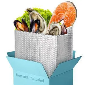Foil Insulated Box Liners, 8 x 8 x 8 Inches. 50 Pack Thermal Box Liners for Frozen Food. Leakproof Insulated Shipping Bags for Food. Self-Seal Thermal Insulation Bag with Gusseted Bottom Foil Insulated Box Liners, 8 x 8 x 8 Inches. 50 Pack Thermal Box Liners for Frozen Food. Leakproof Insulated Shipping Bags for Food. Self-Seal Thermal Insulation Bag with Gusseted Bottom