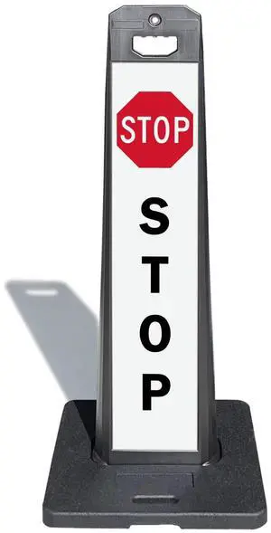Stop LotBoss Vertical Panel Sign Kit with Rubber Base, 7.875" x 35.5" 3M Engineer Grade Reflective Parking Lot Sign, Crash Proof Portable Plastic Frame, USA-Made Stop LotBoss Vertical Panel Sign Kit with Rubber Base, 7.875" x 35.5" 3M Engineer Grade Reflective Parking Lot Sign, Crash Proof Portable Plastic Frame, USA-Made