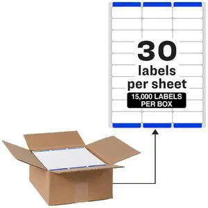 Printable Address Labels with Sure Feed, 1" x 2-5/8" Customizable Stickers, White, 15,000 Blank Mailing Labels for Laser Printers, Great for Mailing, Shipping, and More (95915) Printable Address Labels with Sure Feed, 1" x 2-5/8" Customizable Stickers, White, 15,000 Blank Mailing Labels for Laser Printers, Great for Mailing, Shipping, and More (95915)