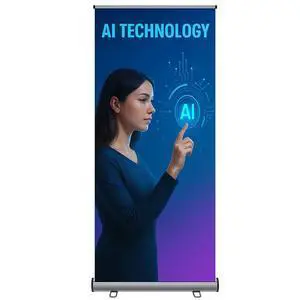 Retractable Banner Stand 33.5"x80" Lightweight Plastic Base Roll Up Display with Carry Bag Quick Setup Portable Stand for Trade Shows, Events & Retail Displays (Stand Only) (3 UNITS) Retractable Banner Stand 33.5"x80" Lightweight Plastic Base Roll Up Display with Carry Bag Quick Setup Portable Stand for Trade Shows, Events & Retail Displays (Stand Only) (3 UNITS)