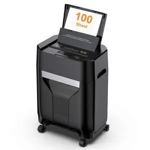 100-Sheet Auto Feed Paper Shredder with Wheels High-Capacity, Quiet, Cross-Cut for Home & Office, Secure Document Shredding 100-Sheet Auto Feed Paper Shredder with Wheels High-Capacity, Quiet, Cross-Cut for Home & Office, Secure Document Shredding