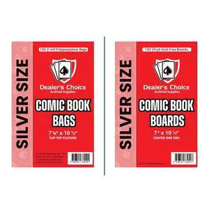 Gemini Premium Comic Book Bags and Boards | Silver Size (7 1/8" x 10 1/2" Bags, 7" x 10 1/2" Boards) | 2-mil Polypropylene Bags, 24-pt Acid-Free (1000 Each) Gemini Premium Comic Book Bags and Boards | Silver Size (7 1/8" x 10 1/2" Bags, 7" x 10 1/2" Boards) | 2-mil Polypropylene Bags, 24-pt Acid-Free (1000 Each)