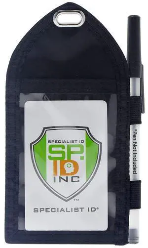 Bulk 25 Pack - Heavy Duty Badge Wallet with Pen Loop Holder - Double Pocket Key Card Holder - Clear Front Display Window - Secure Back Pouch for Cards, Money & Flash Drive by (Black) Bulk 25 Pack - Heavy Duty Badge Wallet with Pen Loop Holder - Double Pocket Key Card Holder - Clear Front Display Window - Secure Back Pouch for Cards, Money & Flash Drive by (Black)