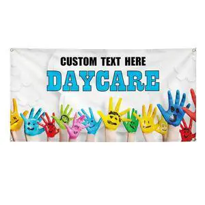 Custom Vinyl Banner Multiple Sizes Daycare #1 Outdoor Advertising Printing P1 Daycare Signs Outdoor Weatherproof Industrial Yard Signs 10 Grommets Personalized Text Here 60x144Inches Custom Vinyl Banner Multiple Sizes Daycare #1 Outdoor Advertising Printing P1 Daycare Signs Outdoor Weatherproof Industrial Yard Signs 10 Grommets Personalized Text Here 60x144Inches