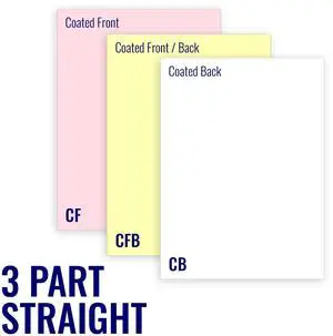 8.5 x 11 Excel One Carbonless Paper 3 Part Straight/Forward (Bright White/Canary/Pink), 1340 Sets, 4000 Sheets (8 REAMS) 8.5 x 11 Excel One Carbonless Paper 3 Part Straight/Forward (Bright White/Canary/Pink), 1340 Sets, 4000 Sheets (8 REAMS)