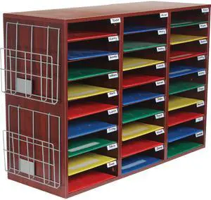 Classroom Mail Center with Paper Holders - 1 Mail Center, 2 Wire Racks Classroom Mail Center with Paper Holders - 1 Mail Center, 2 Wire Racks