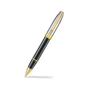 Legacy 9065 Rollerball Pen, Black Tuxedo Medalist Finish with 14KT PVD Gold Trim, Includes Custom Leather Pouch & Luxury Gift Box Legacy 9065 Rollerball Pen, Black Tuxedo Medalist Finish with 14KT PVD Gold Trim, Includes Custom Leather Pouch & Luxury Gift Box