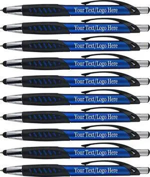 Personalized Pens With Custom Logo or Text-350 Pack Bulk-for Businesses, Parties, and Events, 2 in 1 Ballpoint Pen & Capacitive Stylus for Touchscreen Devices, Click Action, Black Ink, Blue Personalized Pens With Custom Logo or Text-350 Pack Bulk-for Businesses, Parties, and Events, 2 in 1 Ballpoint Pen & Capacitive Stylus for Touchscreen Devices, Click Action, Black Ink, Blue