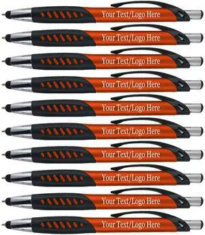 Personalized Pens With Custom Logo or Text-350 Pack Bulk-for Businesses, Parties, and Events, 2 in 1 Ballpoint Pen & Capacitive Stylus for Touchscreen Devices, Click Action, Black Ink, Orange Personalized Pens With Custom Logo or Text-350 Pack Bulk-for Businesses, Parties, and Events, 2 in 1 Ballpoint Pen & Capacitive Stylus for Touchscreen Devices, Click Action, Black Ink, Orange
