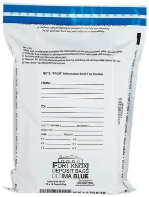 Ultima Blue White Discreet Bank Deposit Bags 10W x 14H Tamper Evident Security Bags Pack of 500 Ultima Blue White Discreet Bank Deposit Bags 10W x 14H Tamper Evident Security Bags Pack of 500