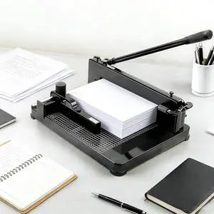 12 Inch Heavy Duty Guillotine Paper Cutter, 400 Sheet Capacity A4 Trimmer | Steel Construction Stack Paper Cutter with Safety Lock and Clear Grids for Office, School, Picture Shop and Home, Black 12 Inch Heavy Duty Guillotine Paper Cutter, 400 Sheet Capacity A4 Trimmer | Steel Construction Stack Paper Cutter with Safety Lock and Clear Grids for Office, School, Picture Shop and Home, Black