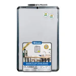 Aluminum Frame Magnetic Dry Erase Board, 11 x 17 in, 12-Case | marker and 2 magnets included Aluminum Frame Magnetic Dry Erase Board, 11 x 17 in, 12-Case | marker and 2 magnets included