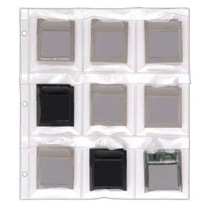 StoreSMART® - 9-Pocket Binder Page with Flaps for Game Boy Cartridges - 50-Pack - SPT1823F-50 StoreSMART® - 9-Pocket Binder Page with Flaps for Game Boy Cartridges - 50-Pack - SPT1823F-50