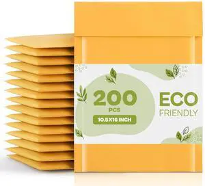 PSBM #5 200 PCS 10.5 x 16 Inch Kraft Bubble Mailers, Yellow Padded Envelopes, Self-Sealing Peel-Off Strip, Ideal for Shipping CD, DVD, Jewelry, Photos, Magazine, Books, Clothes and More PSBM #5 200 PCS 10.5 x 16 Inch Kraft Bubble Mailers, Yellow Padded Envelopes, Self-Sealing Peel-Off Strip, Ideal for Shipping CD, DVD, Jewelry, Photos, Magazine, Books, Clothes and More