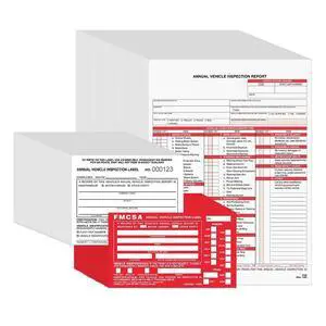 J. J. Keller 100-Pack, Annual Vehicle Inspection Report Form with Vinyl Label 2-Ply and FMCSA Label Aluminum, 3-Ply Carbonless Form, DOT Compliant J. J. Keller 100-Pack, Annual Vehicle Inspection Report Form with Vinyl Label 2-Ply and FMCSA Label Aluminum, 3-Ply Carbonless Form, DOT Compliant