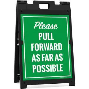 Please Pull Forward As Far As Possible Sidewalk Sign Kit, | 18x24 Inches, With A Frame Stand, Made in USA by Please Pull Forward As Far As Possible Sidewalk Sign Kit, | 18x24 Inches, With A Frame Stand, Made in USA by