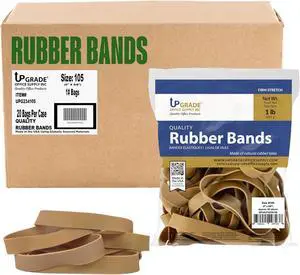 Upgrade Office Supply Rubber Bands, Size 105, 5 x 5/8 in, 20 Pack | 1,200 Count, Bulk Case, Wide 5/8 in, Strong Bundling Upgrade Office Supply Rubber Bands, Size 105, 5 x 5/8 in, 20 Pack | 1,200 Count, Bulk Case, Wide 5/8 in, Strong Bundling